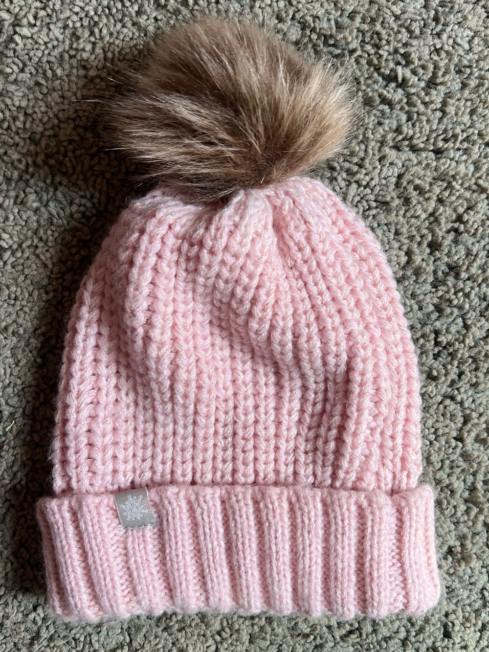 Pink Knit Pom Beanie